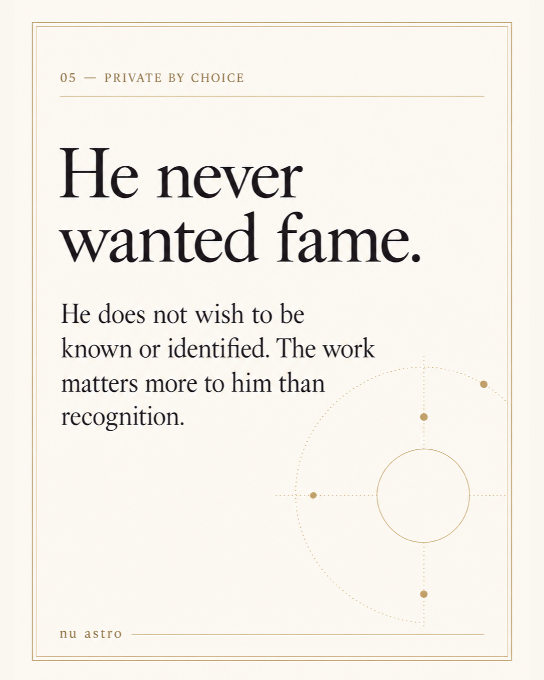 Private by choice: he never wanted fame